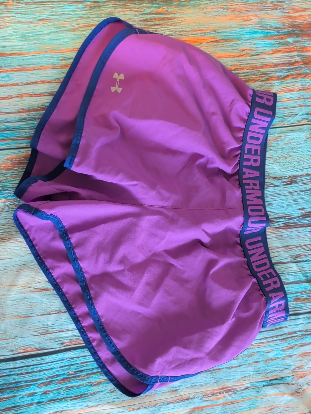 Under Armour Pink-Purple Girl's Training Shorts with Logo Waistband